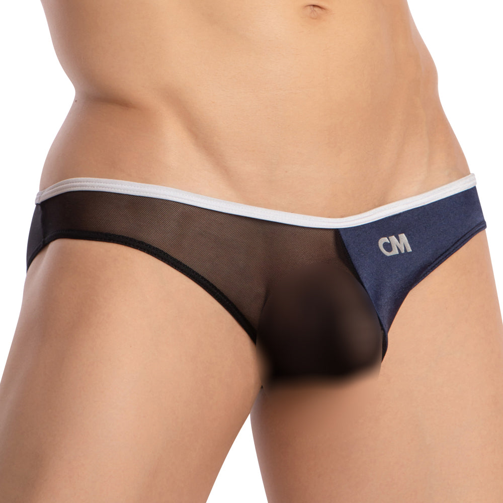 Cover Male CMI068 Dual Color Mesh Bikini showcasing stretchy cotton and mesh fabric in a stylish design.